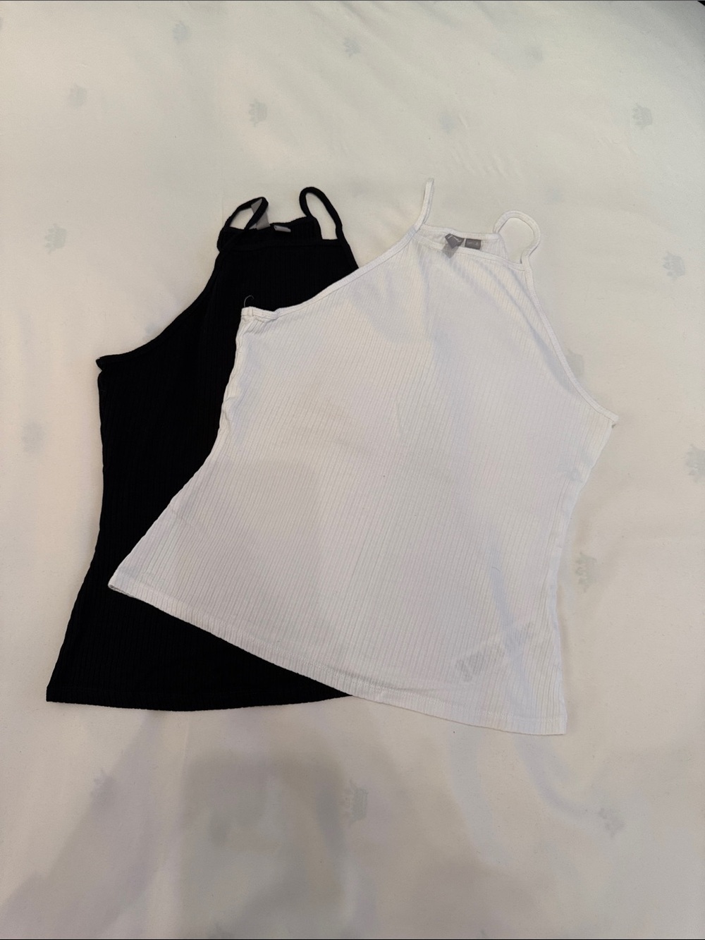 ASOS Ribbed Camisole Set in White and Black